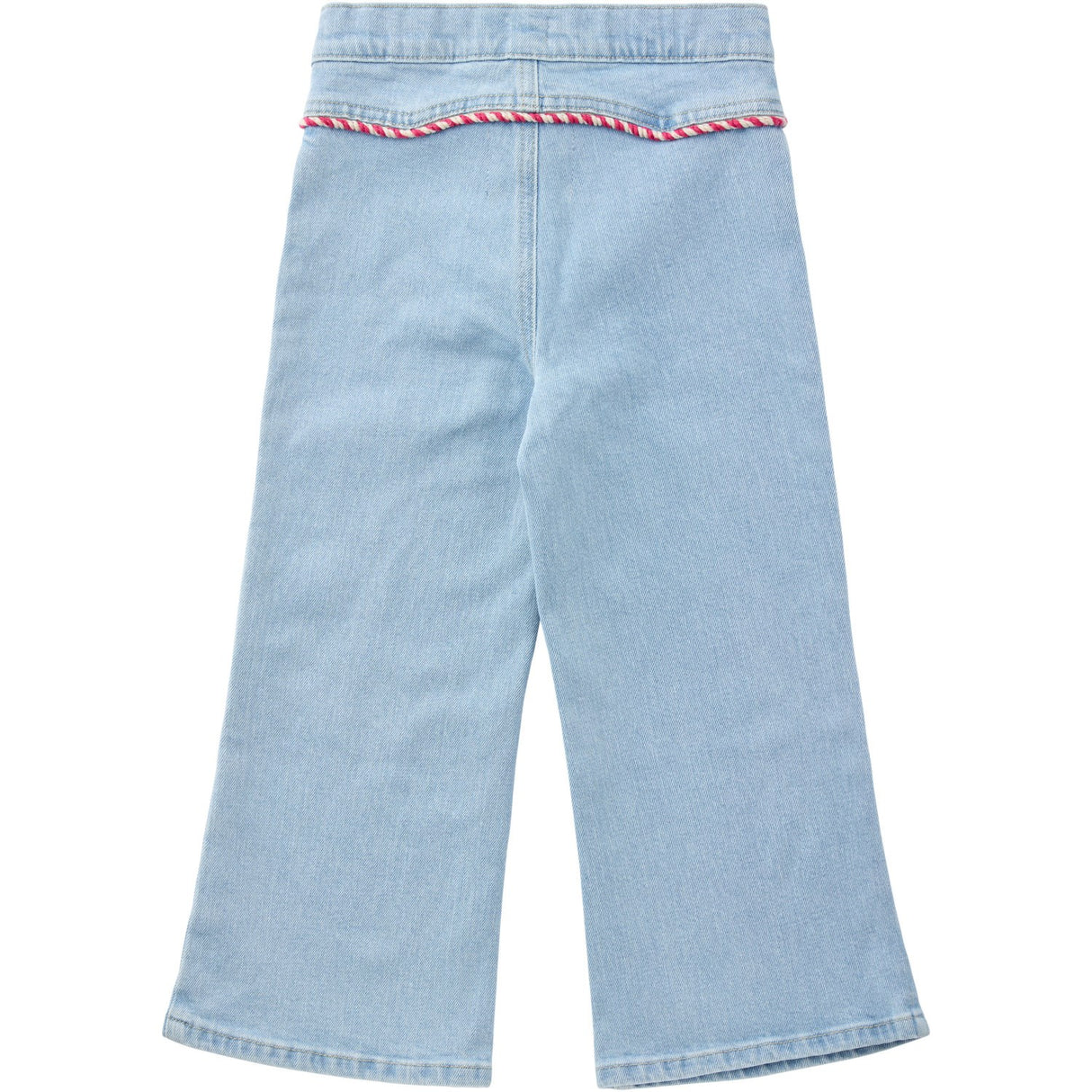 COPENHAGEN COLORS Lt Blue Indigo Washed Organic Denim Byxor Wide Leg W Rope Deco