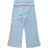 COPENHAGEN COLORS Lt Blue Indigo Washed Organic Denim Byxor Wide Leg W Rope Deco