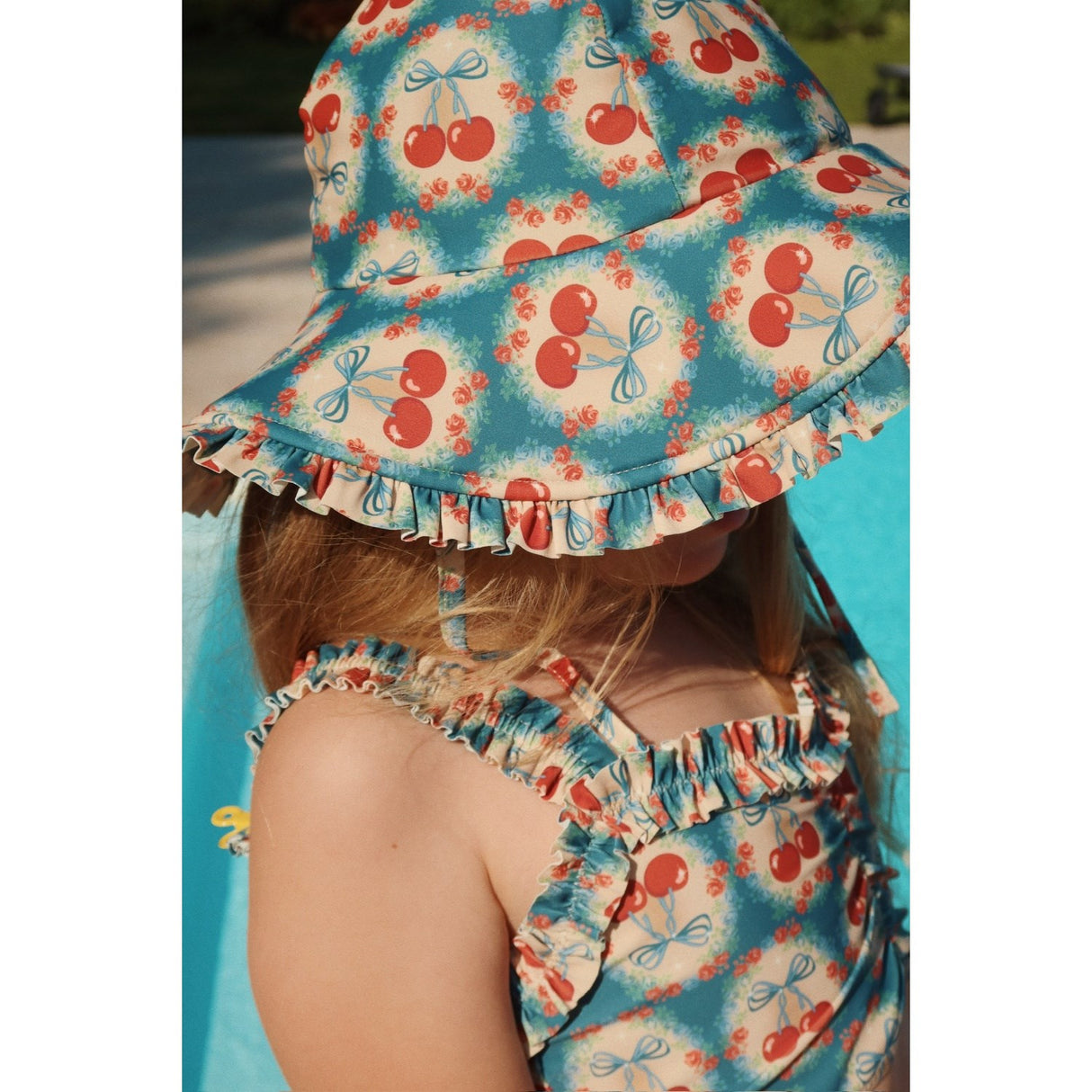 Konges Sløjd Cherry Rosett Blue Maya Swim Mössa Grs
