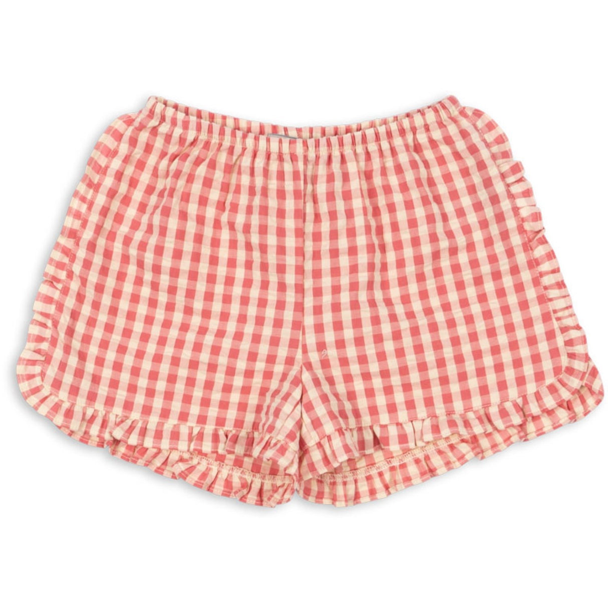 Konges Sløjd Flamingo Plume Check Kim Frill Shorts Gots