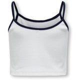 kids ONLY Bright White Navy Blazer NYC Vikka Rib Print Topp