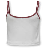 kids ONLY Bright White Ruby Wine Miami Vikka Rib Print Topp