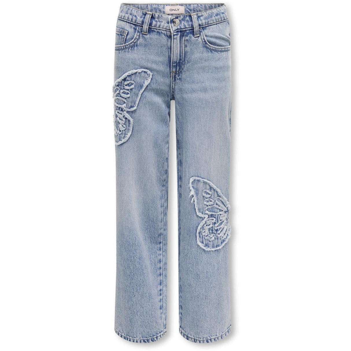 kids ONLY Light Blue Denim Butterflies Jenna Butterfly Wide Jeans Denim