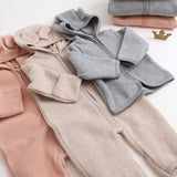 Huttelihut Ljus Grey Melange Jacka Ears Bomull Fleece