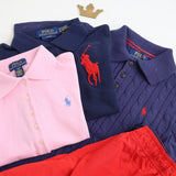 Polo Ralph Lauren Carmel Pink/Harbor Island Blue Girl Pikétröja Skjorta