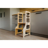 Duck Woodworks Foldable Kitchen Tower Natural