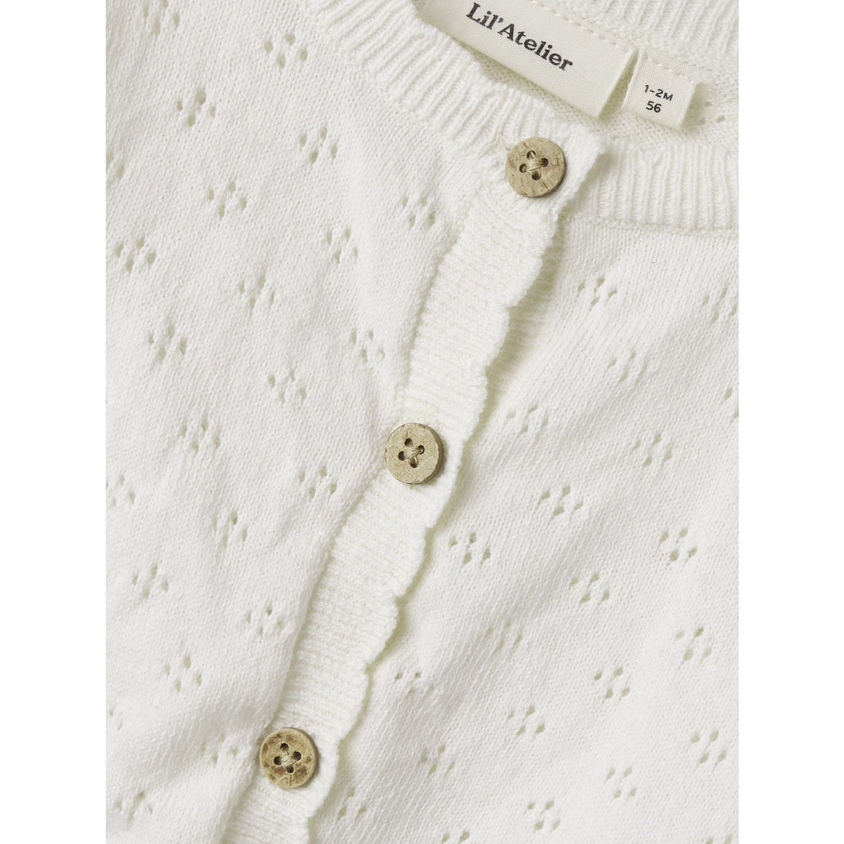 Lil'Atelier Coconut Milk Gliva Ivo Stickad Cardigan