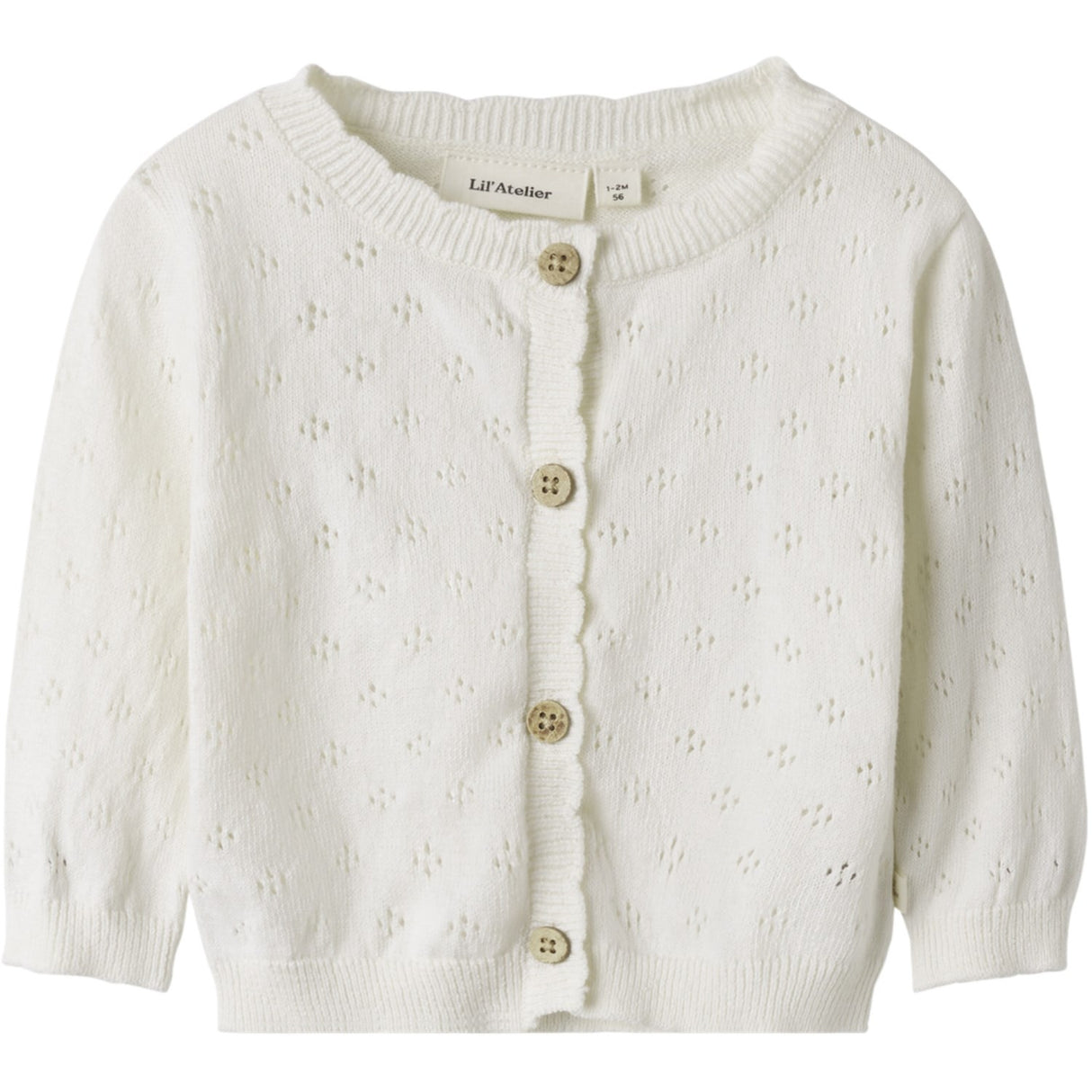 Lil'Atelier Coconut Milk Gliva Ivo Stickad Cardigan