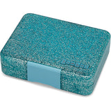 Yumbox Twinkle Aqua Glitter / Clear Blue Tray Snack Size Small Bento Lunch Box