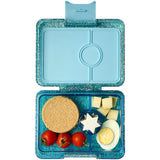 Yumbox Twinkle Aqua Glitter / Clear Blue Tray Snack Size Small Bento Lunch Box