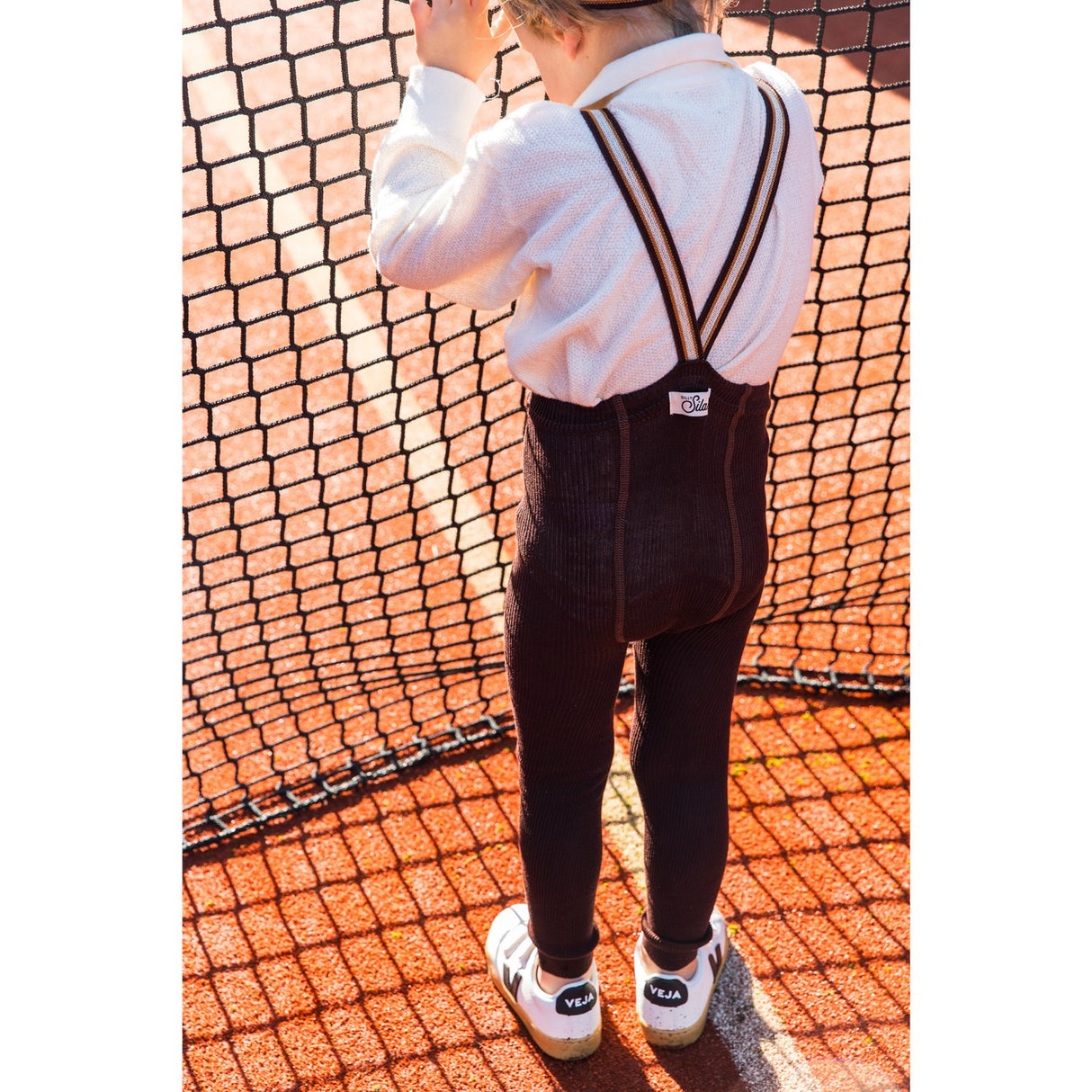 Silly Silas Chocolate Brown Striped Footless Strumpbyxar