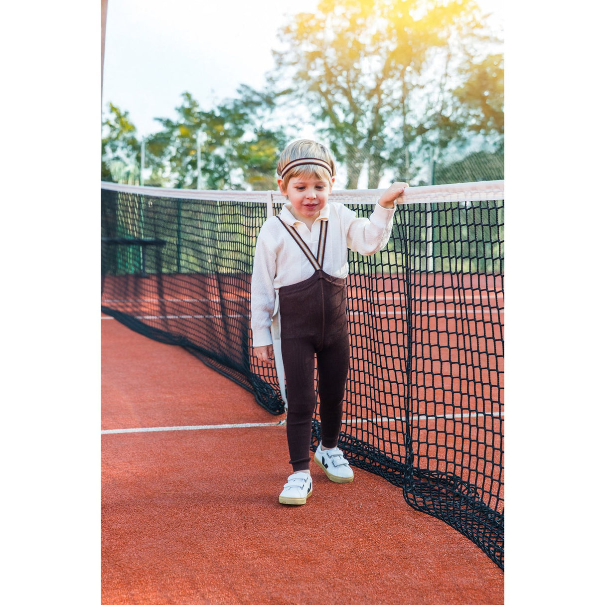 Silly Silas Chocolate Brown Striped Footless Strumpbyxar