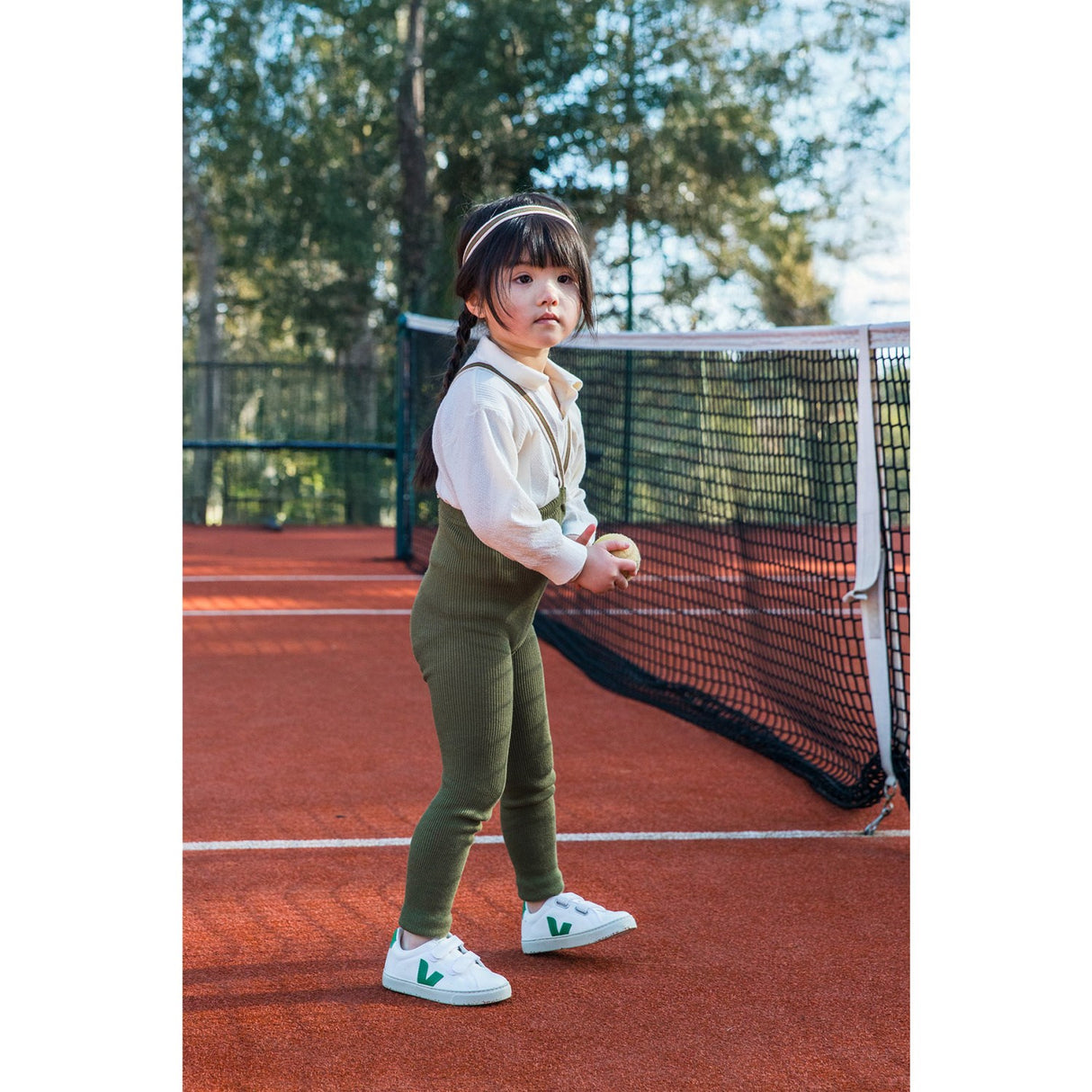 Silly Silas Olive Striped Footless Strumpbyxar