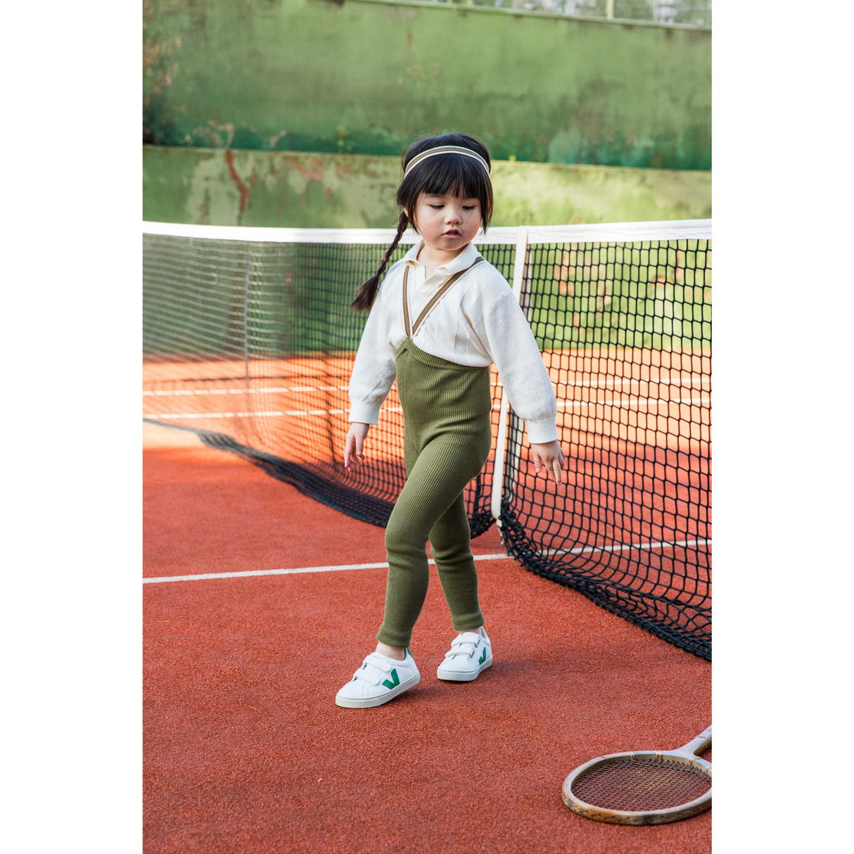 Silly Silas Olive Striped Footless Strumpbyxar