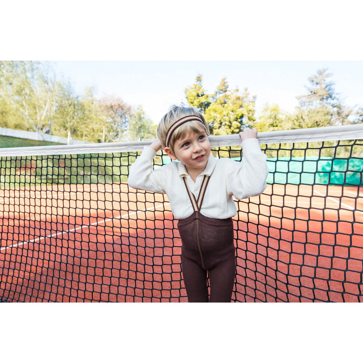 Silly Silas Chocolate Brown Striped Footless Strumpbyxar