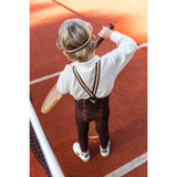 Silly Silas Chocolate Brown Striped Footless Strumpbyxar