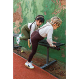 Silly Silas Chocolate Brown Striped Footless Strumpbyxar