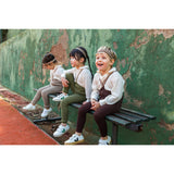 Silly Silas Chocolate Brown Striped Footless Strumpbyxar