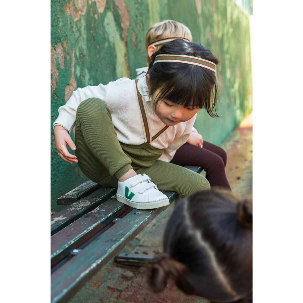 Silly Silas Olive Striped Footless Strumpbyxar