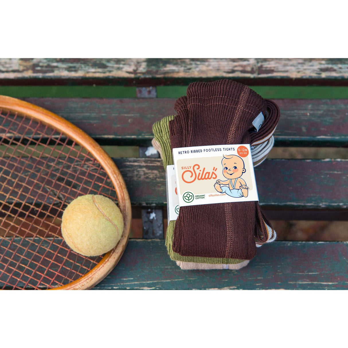 Silly Silas Chocolate Brown Striped Footless Strumpbyxar