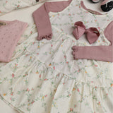 Wheat Ivory Checked Flowers Klänning Luise