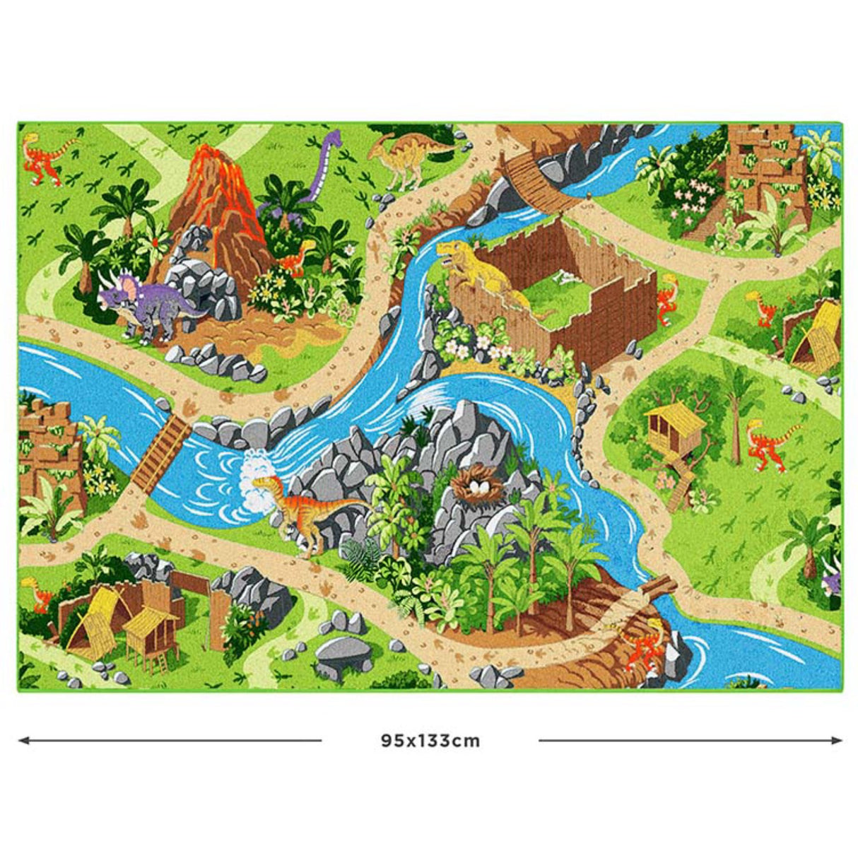 Rebel Roads Dino World Matta - 95 X 133 Cm