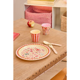 Rice Fun Fair Print Pink Melamine Kids Frokosttallerken