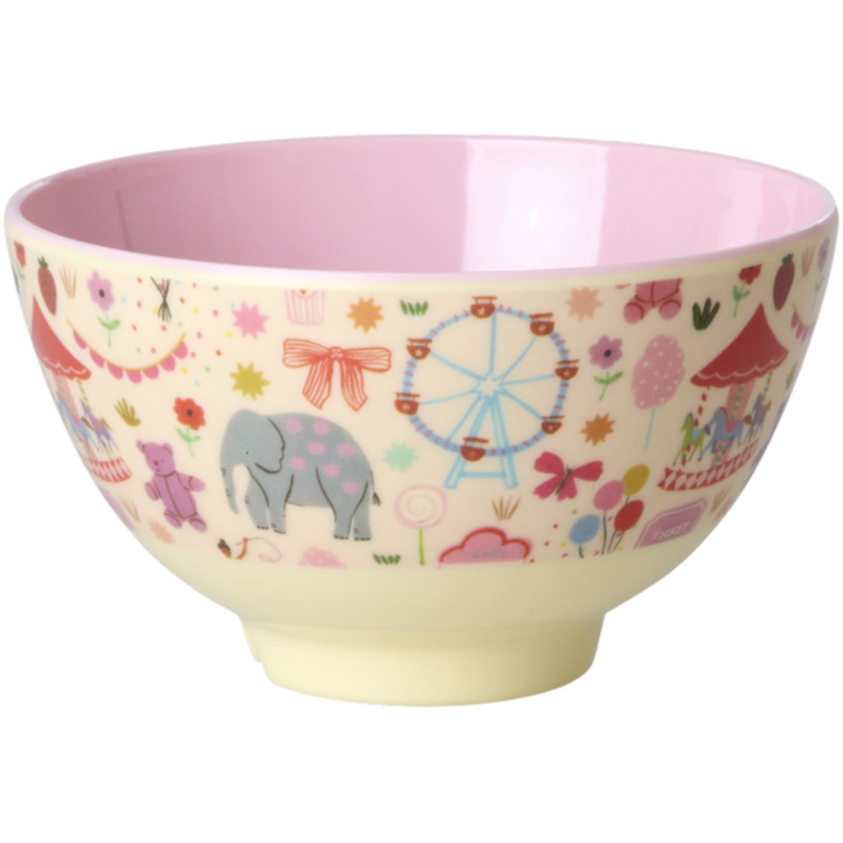 Rice Fun Fair Print Pink Melamine Skål Small