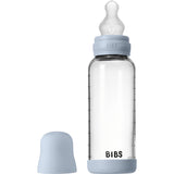 Bibs Baby Blue Glass Baby Flaska Round Silicone Medium Flow