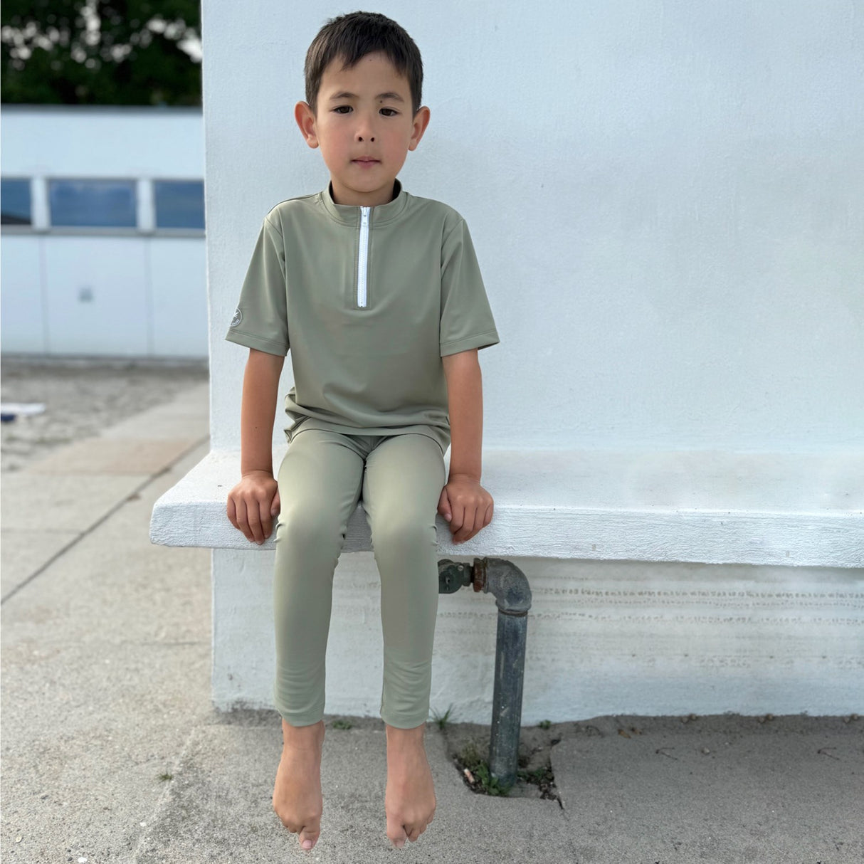 Petit Crabe Olive Max Half Zip Uv-Swim Skjorta S/S