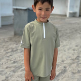 Petit Crabe Olive Max Half Zip Uv-Swim Skjorta S/S