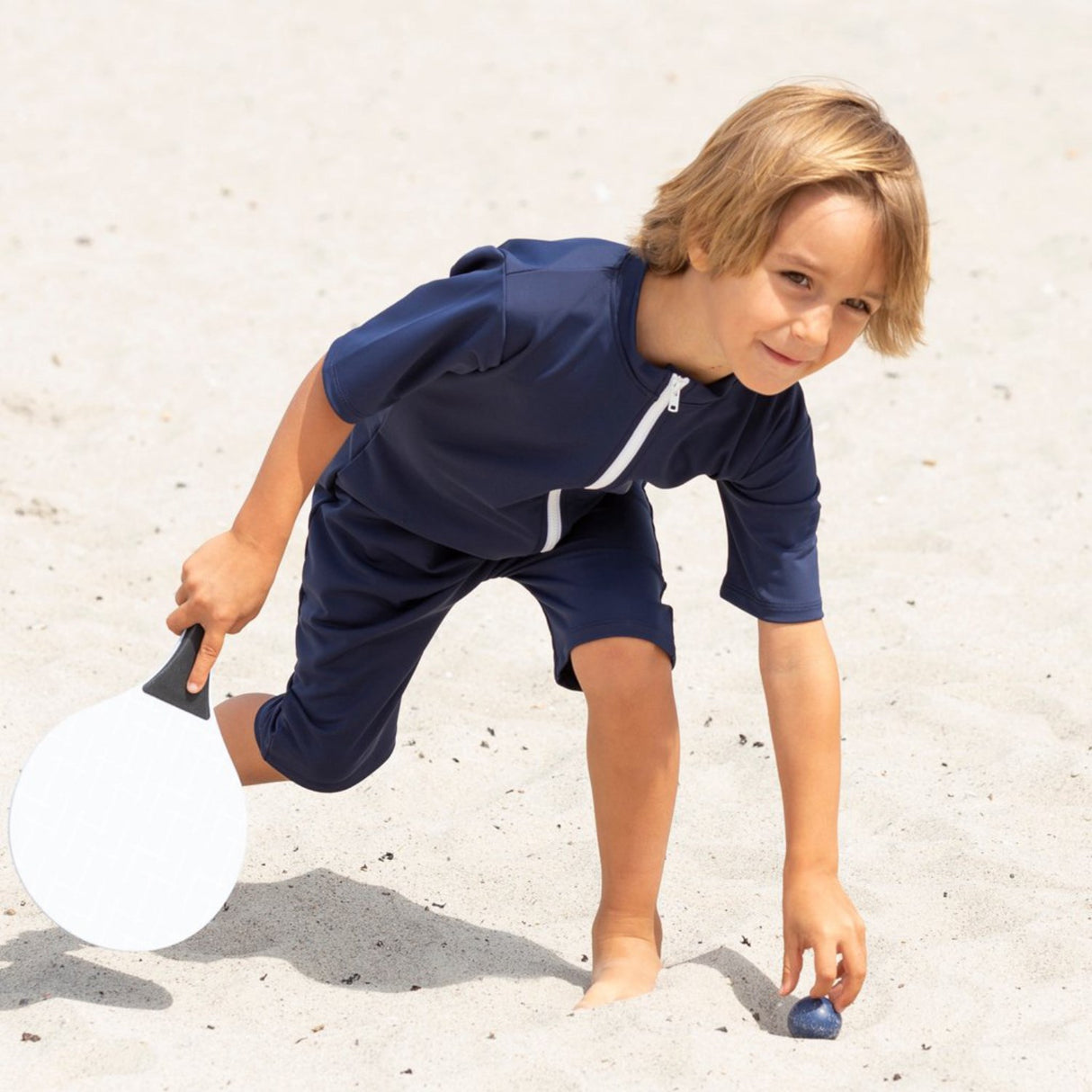 Petit Crabe Blue Noe Basic Sunsuit S/S