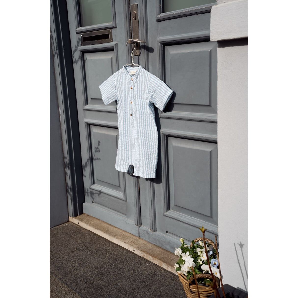 THE NEW Siblings X Luksusbaby Blue Fog Striped Ojo Byxdress