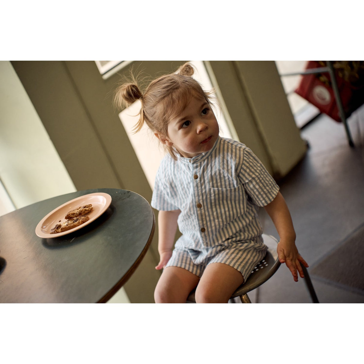 THE NEW Siblings X Luksusbaby Blue Fog Striped Ojo Byxdress