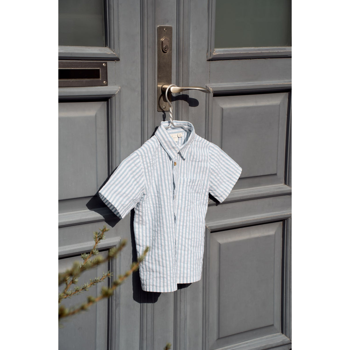 THE NEW Siblings X Luksusbaby Blue Fog Striped Ojo Skjorta