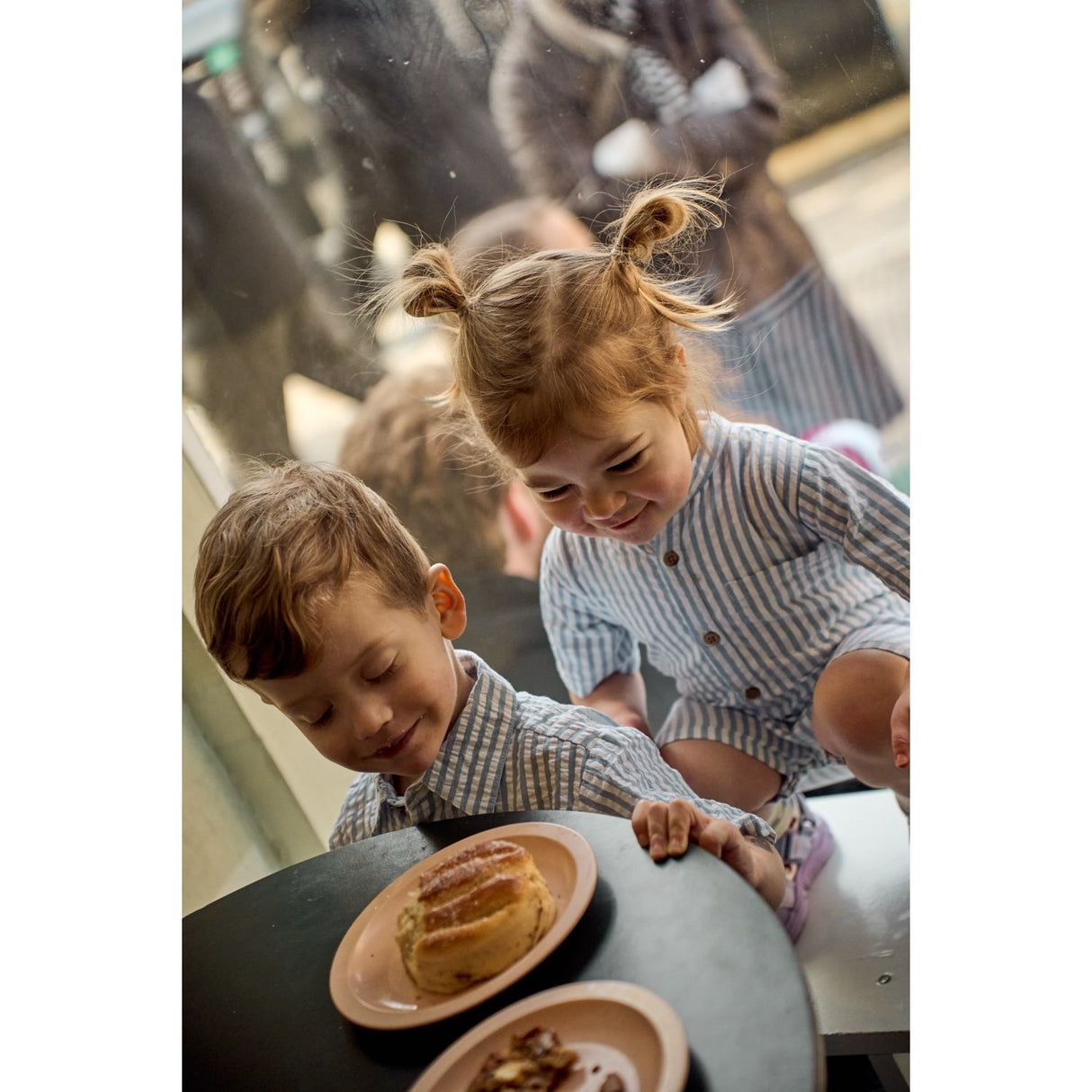 THE NEW Siblings X Luksusbaby Blue Fog Striped Ojo Byxdress