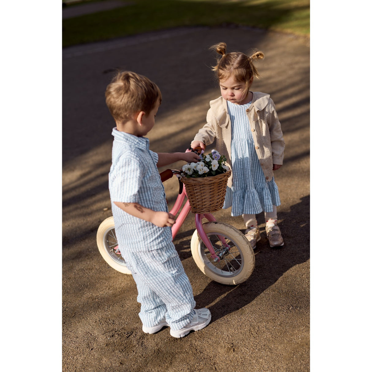 THE NEW Siblings X Luksusbaby Blue Fog Striped Ojo Skjorta