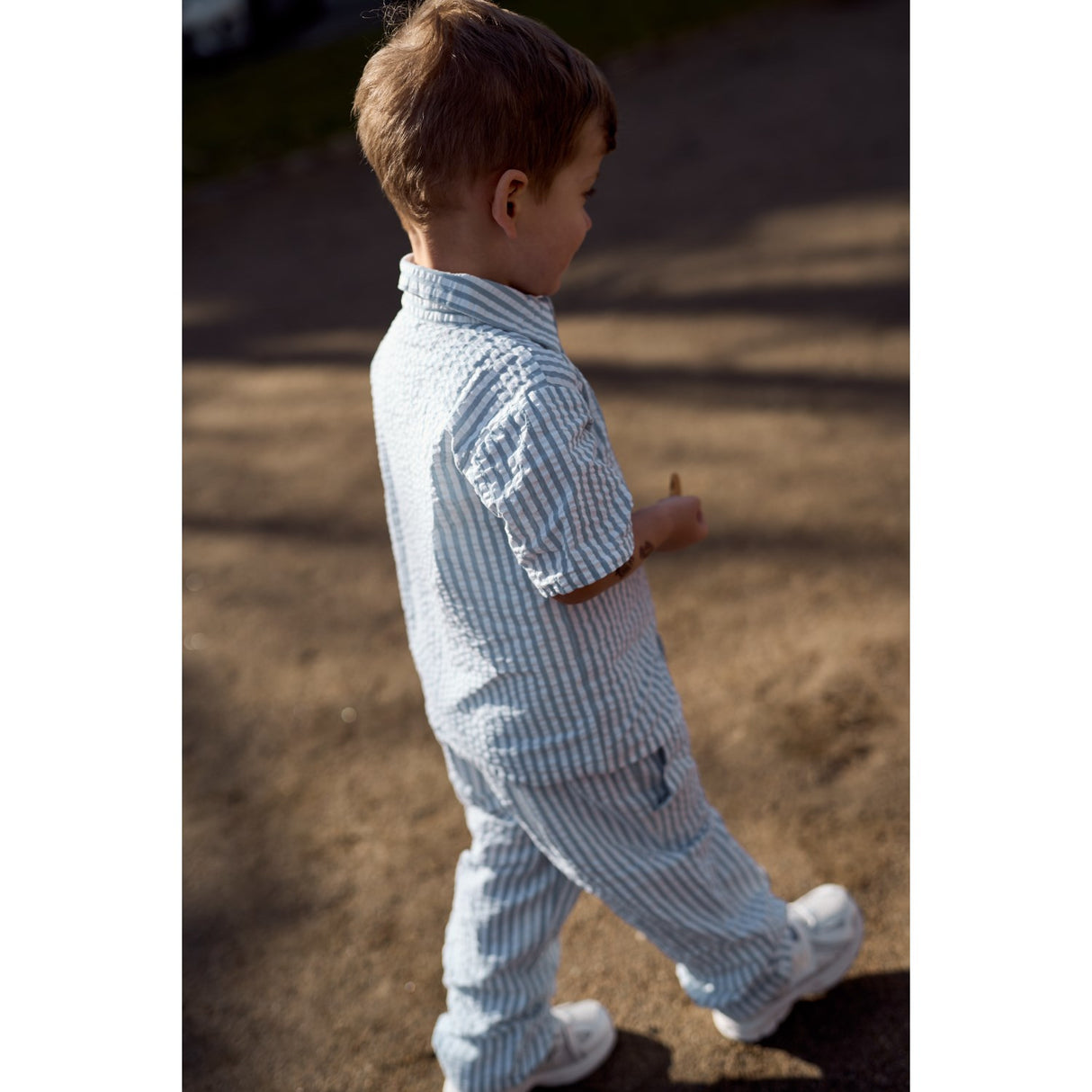 THE NEW Siblings X Luksusbaby Blue Fog Striped Ojo Skjorta