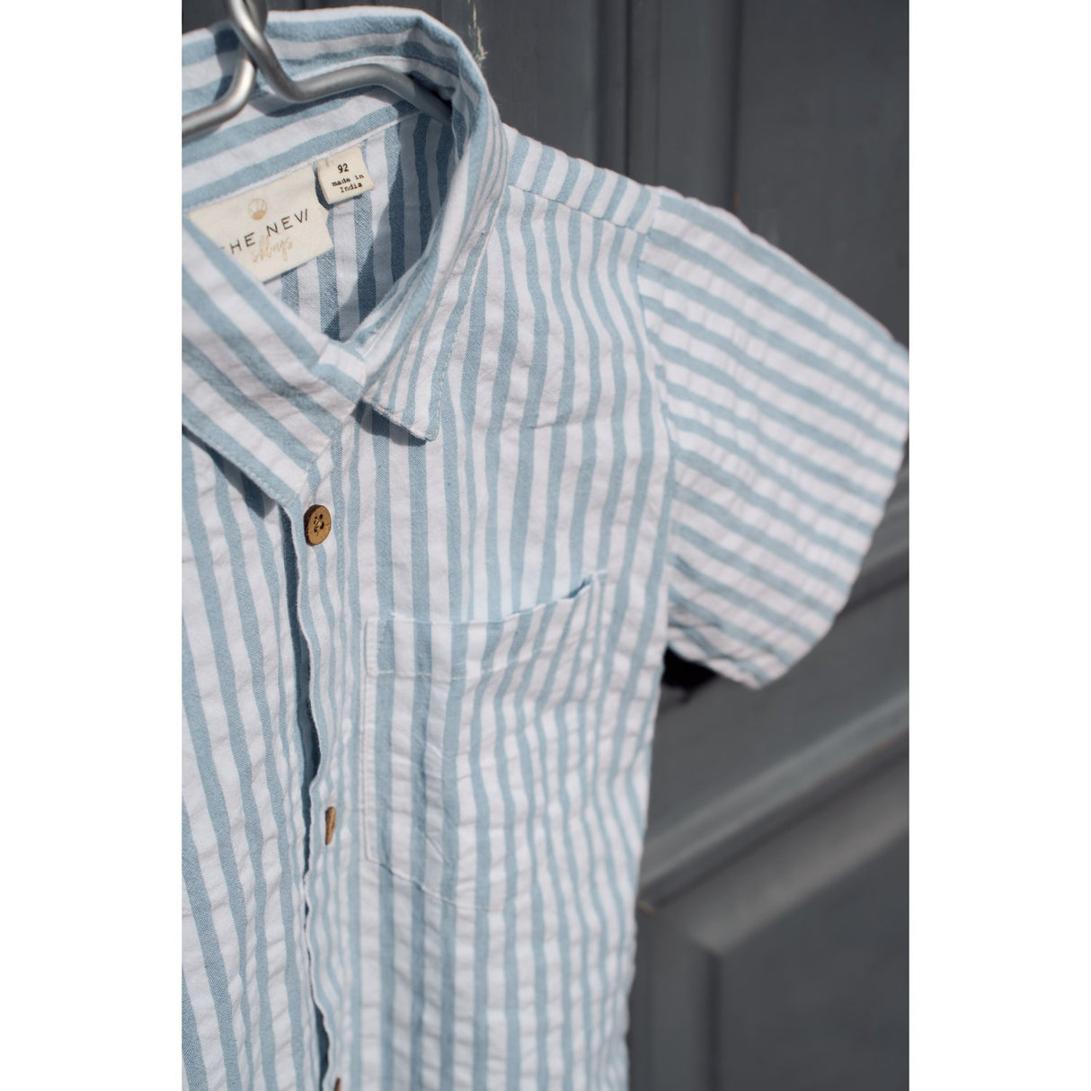 THE NEW Siblings X Luksusbaby Blue Fog Striped Ojo Byxdress