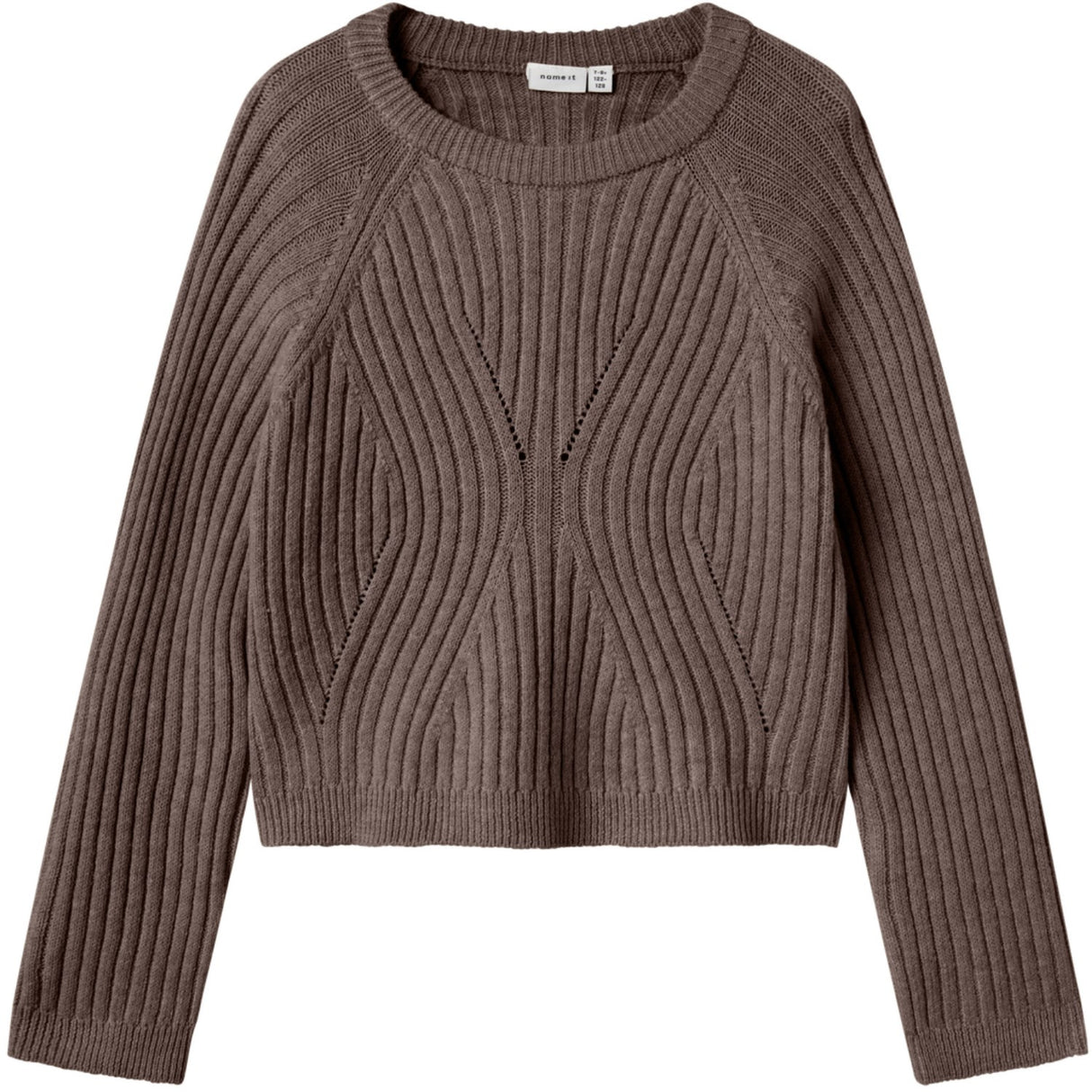 Name It Coffee Quartz Nkfrikine Ls Kort Stickad Pullover P