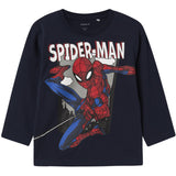 Name It Navy Blazer Nmmjuice Spider Nreg Ls Topp Noos Mar