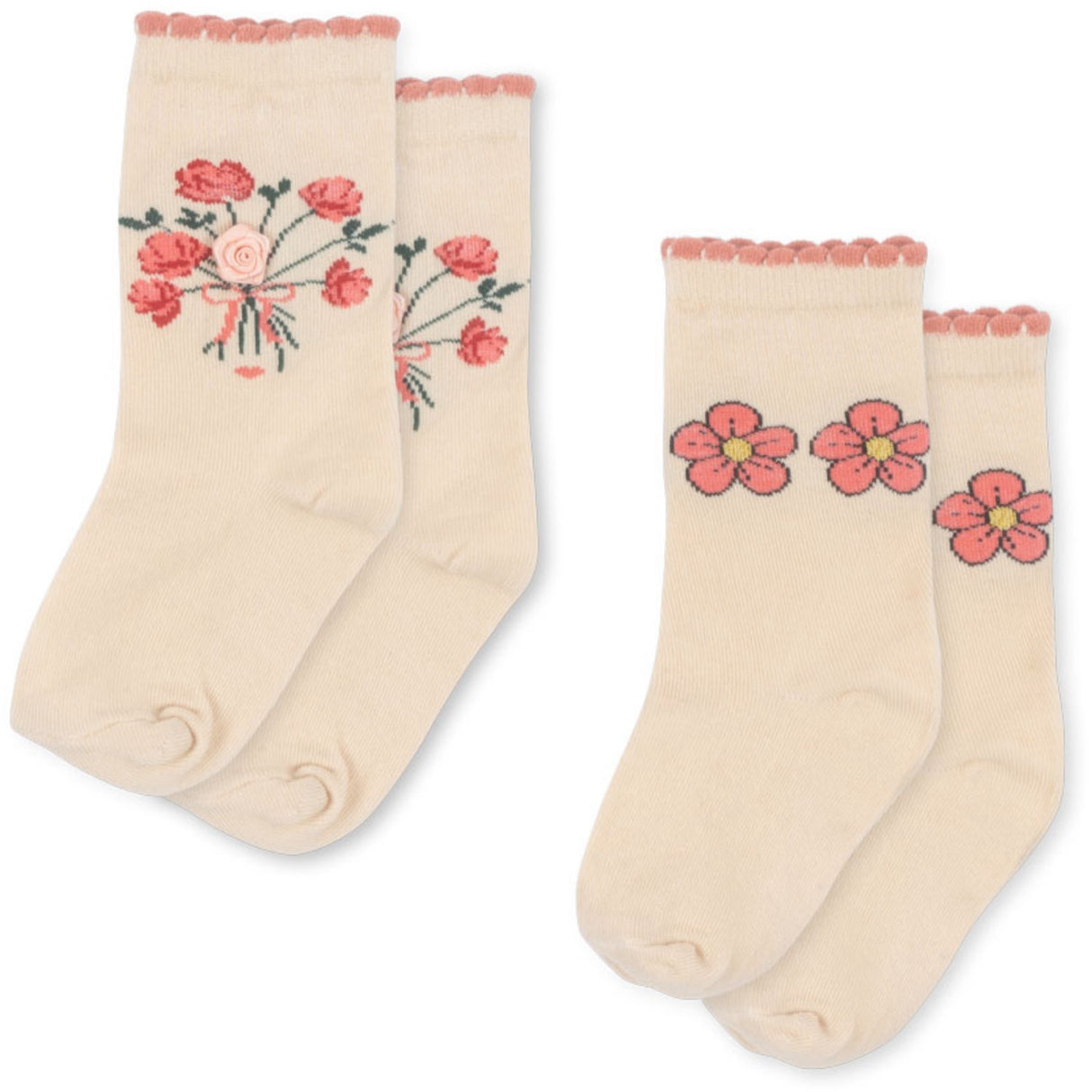Konges Sløjd Rose Mix 2 Pack Rose Strumpor