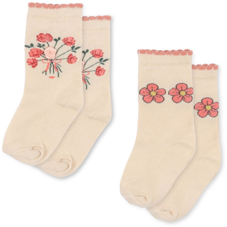 Konges Sløjd Rose Mix 2 Pack Rose Strumpor