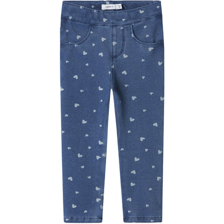 Name It Medium Blue Denim Heart Nmfsalli Slim Dnm Leggings 2352-Vb Noos