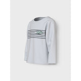 Name It Bright White Croco Lines Nmmvagno Ls Loose Topp