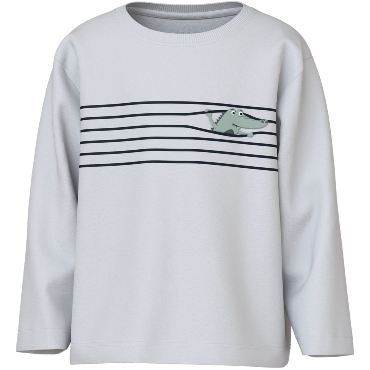 Name It Bright White Croco Lines Nmmvagno Ls Loose Topp
