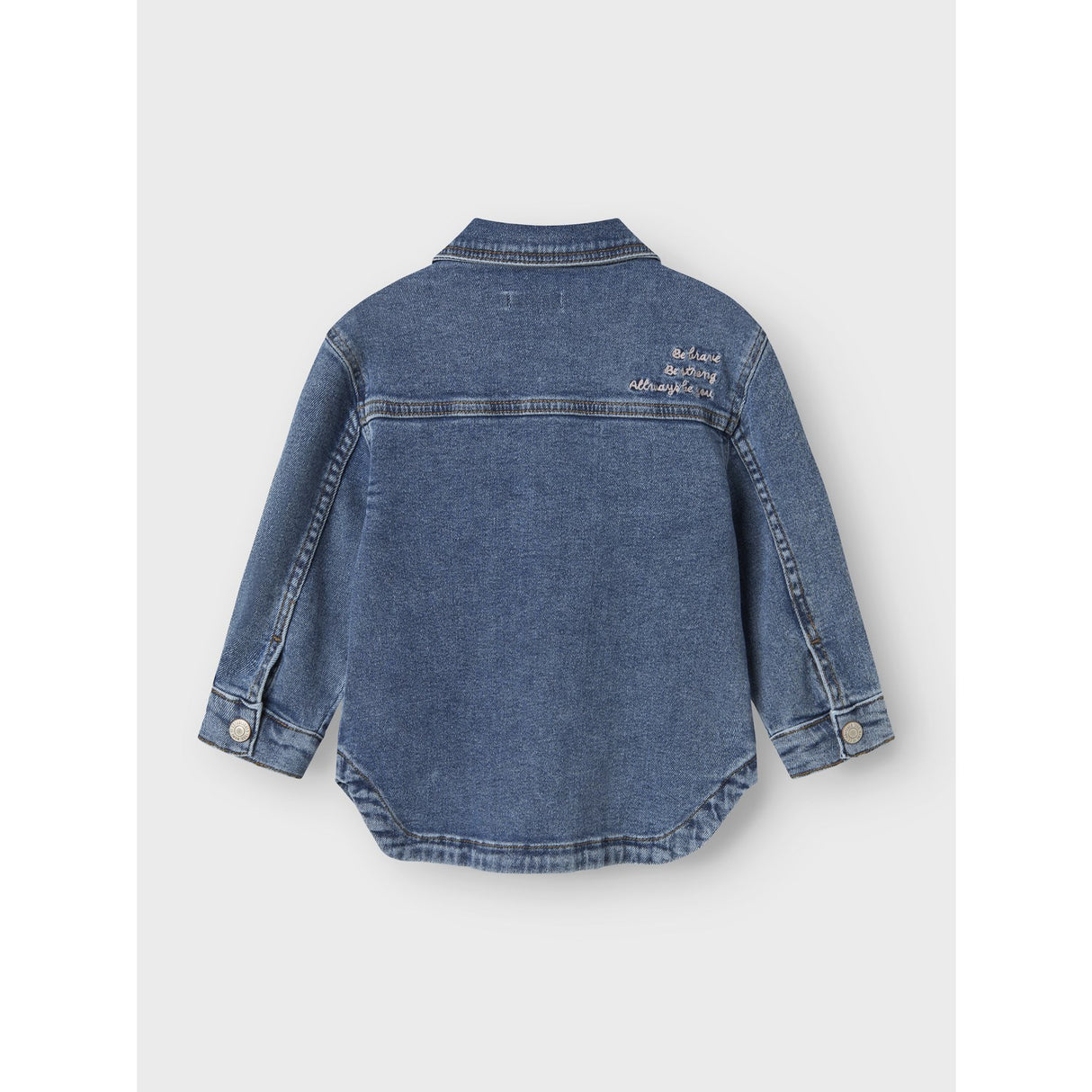 Name It Medium Blue Denim Bow Embroidery Nmfdevi Dnm Emb Jacka 1224-Sm K