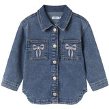 Name It Medium Blue Denim Bow Embroidery Nmfdevi Dnm Emb Jacka 1224-Sm K