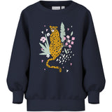 Name It Navy Blazer Cheetah Nmfvalona Ls Long Rlx Sweat Unb