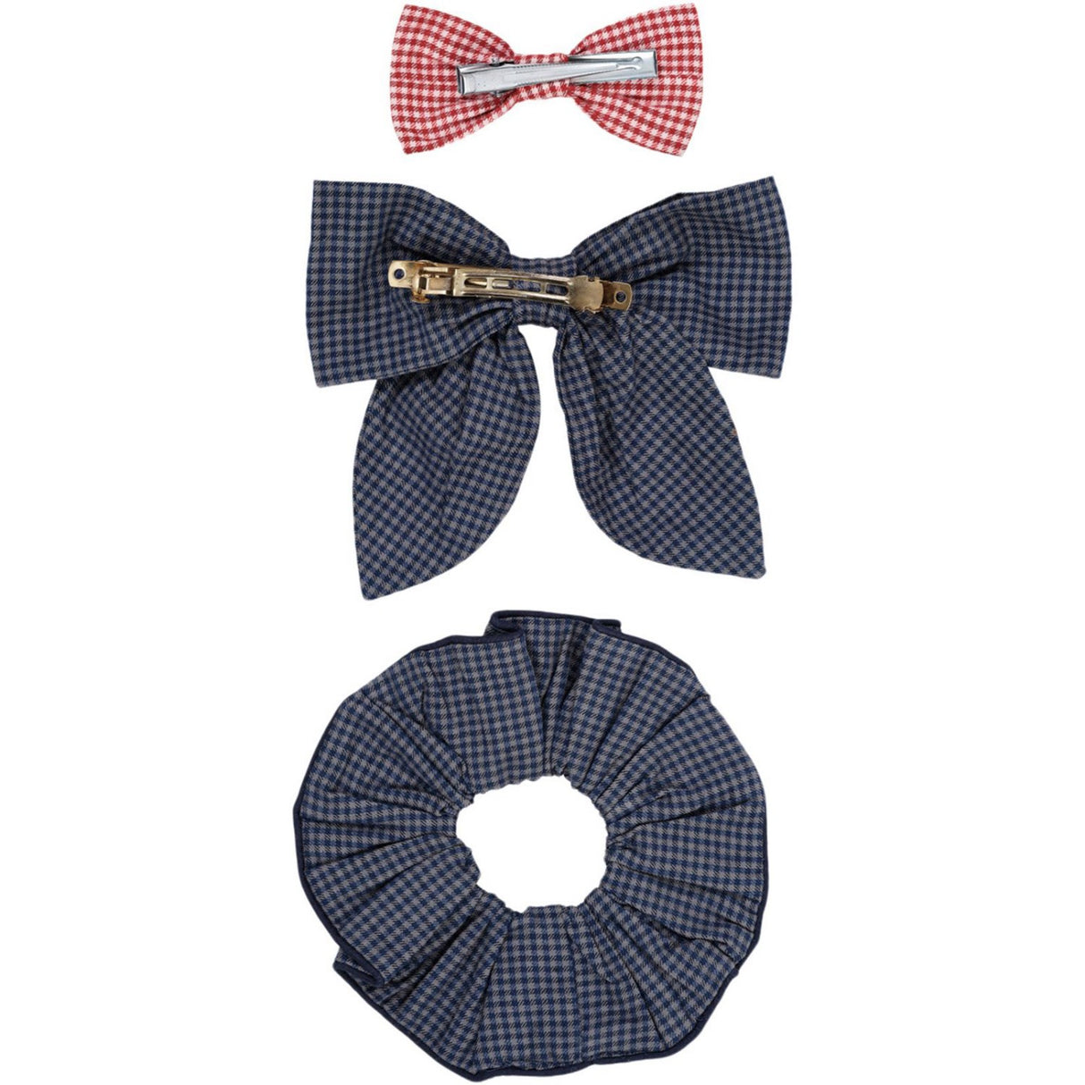 Copenhagen Colors Navy Check Combi Check Hair Accssories 3-Pack